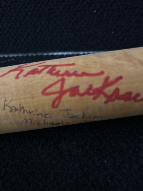 Photo 2 of Piece of wood signed by Jackie Jackson and Michael's Mom Kathrine Jackson 