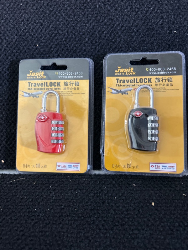 Photo 1 of Set of 2 TSA approved Jasit travel locks new in package Red and black