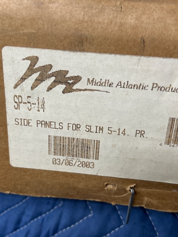 Photo 1 of New in box Middle Atlantic SP-5-14  side panels for slim 5-14 