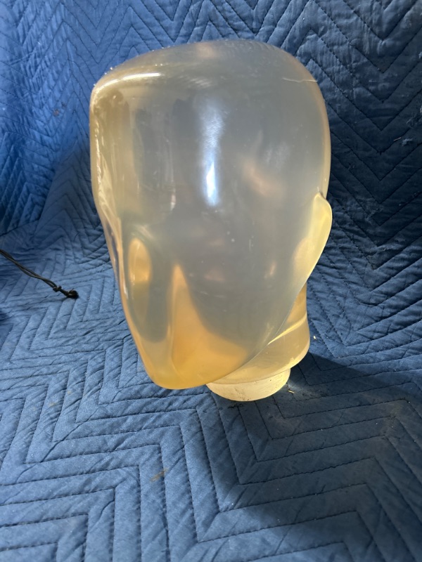 Photo 2 of Solid polycarbonate manikin head looks like alien. Very unique. 11.5 inches tall has some small scratches