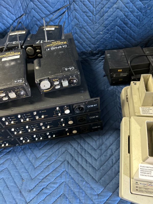 Photo 3 of 3 Telex Radiocom BTR-800 and 8 TR-800 beltpacks  and batteries and 2 Alexander ATI 2000 chargers All untested