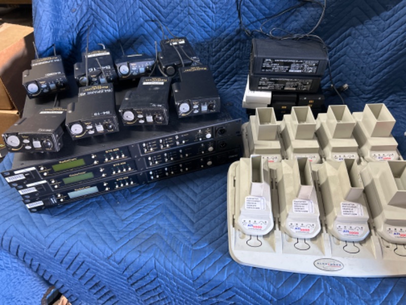 Photo 1 of 3 Telex Radiocom BTR-800 and 8 TR-800 beltpacks and batteries and 2 Alexander ATI 2000 chargers All untested