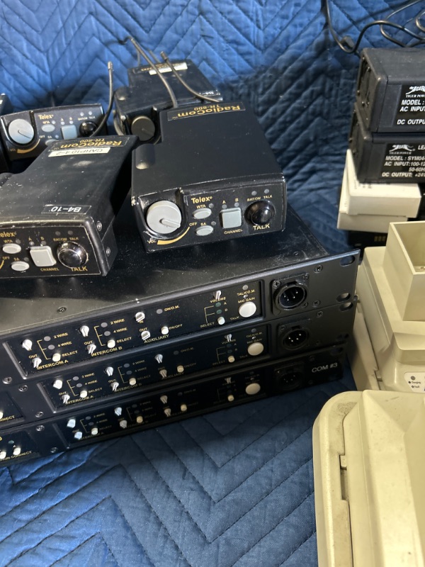 Photo 3 of 3 Telex Radiocom BTR-800 and 8 TR-800 beltpacks and batteries and 2 Alexander ATI 2000 chargers All untested