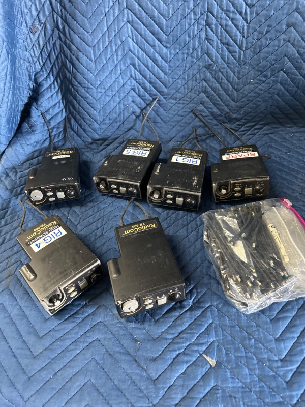 Photo 1 of 6 Telex TR-800 Beltpacks and a bag of antennas untested 