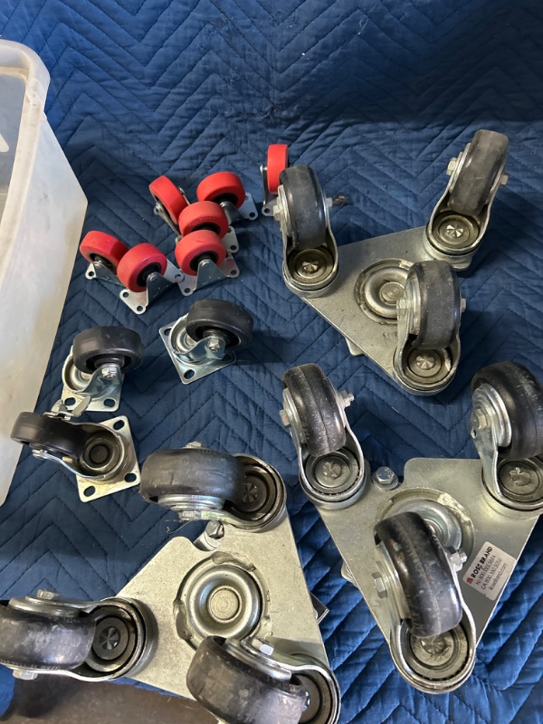 Photo 1 of tub of casters 