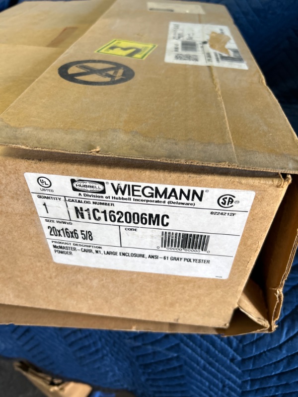 Photo 1 of New in box Wiegmann N1C162006MC carbon steel enclosure 20 x 16 x 6 hinged Nema 1 