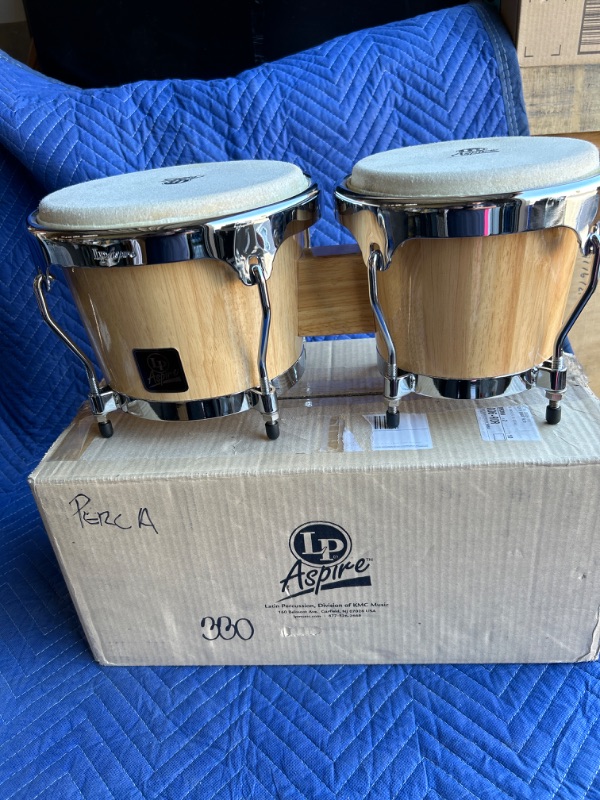 Photo 1 of LP LPA601 Aspire Oak Bongos With Chrome Hardware Natural in original box