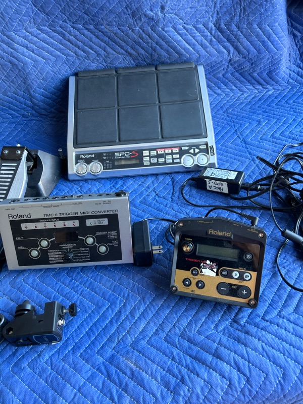 Photo 2 of Roland Electric drum parts includes TM-2, TMC-6 and SPD-S and triggers, pedal and 6 PDX-8 pads