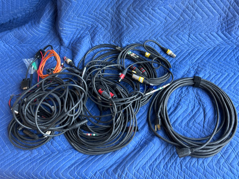 Photo 1 of lot of XLR cables and other cables 