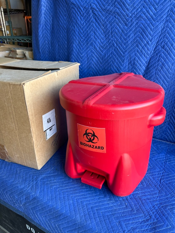 Photo 1 of New in box Red biohazard bucket 