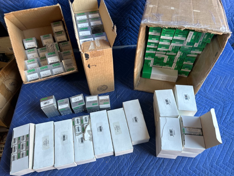 Photo 1 of Appx. 250 New in Boxes Ushio Theatrical lightbulbs 