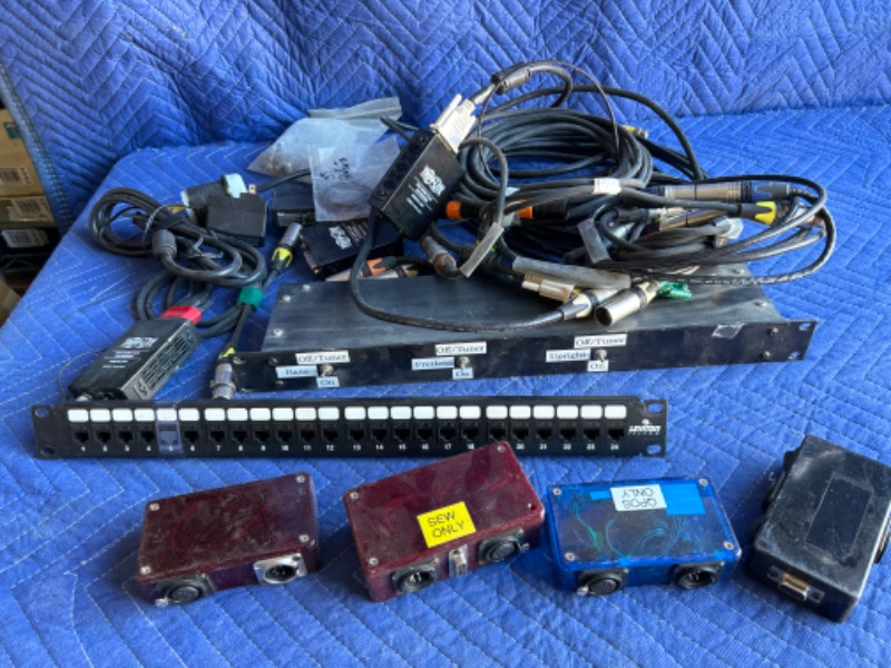 Photo 1 of Lot of switches, extenders and XLR and other cables 