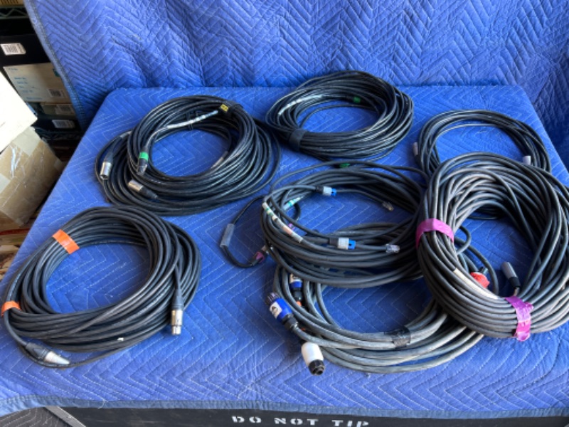 Photo 1 of Lot of large XLR and other cables several are 100 feet