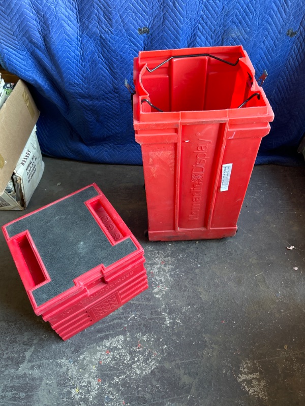 Photo 3 of Red plastic road case by Nomadic Display measures 16 x 16 x 41.5 inches  