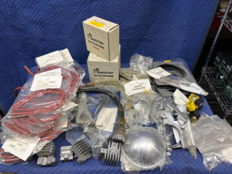 Photo 1 of Huge lot of new Strand HMI light parts including Lamp sockets, connectors, carriages and lots of High voltage cables