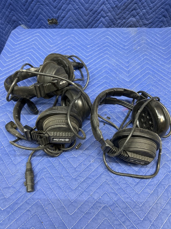 Photo 1 of 3 Clear Com Headsets untested missing 2 foam ear muffs on one set