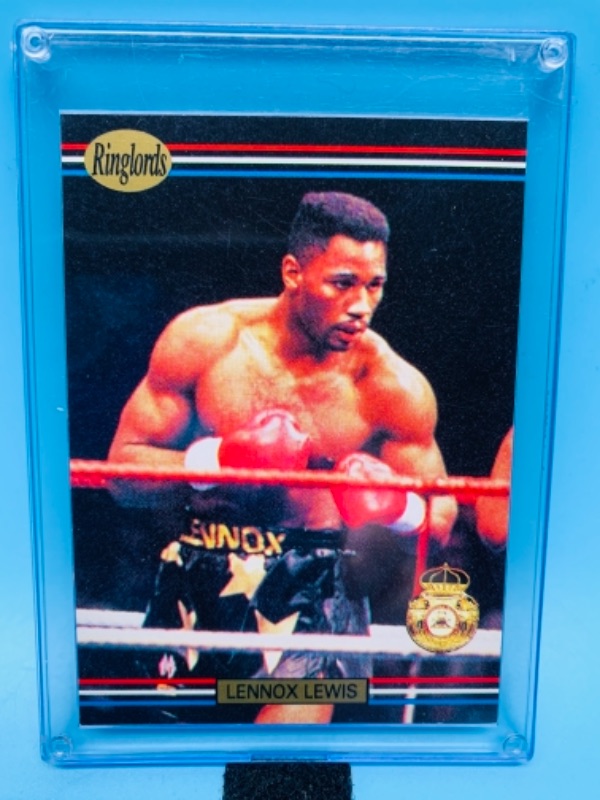 Photo 1 of 277722… ringlords  1991 Lennox  Lewis card 10 in hard plastic case