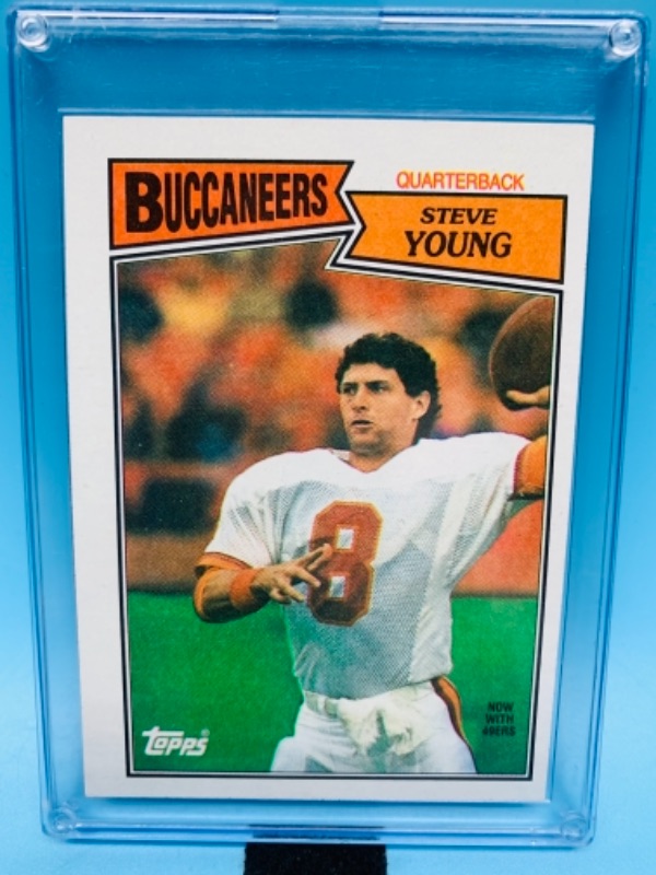 Photo 1 of 277726… Topps 1987 Steve Young card 384 in hard plastic case