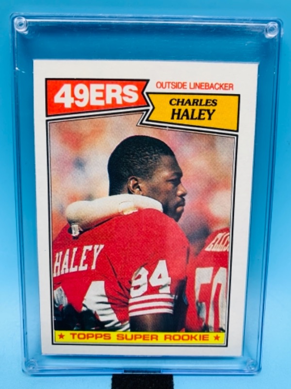 Photo 1 of 277728…topps 1987 Super rookie Charles Haley  card 125 in  hard plastic case