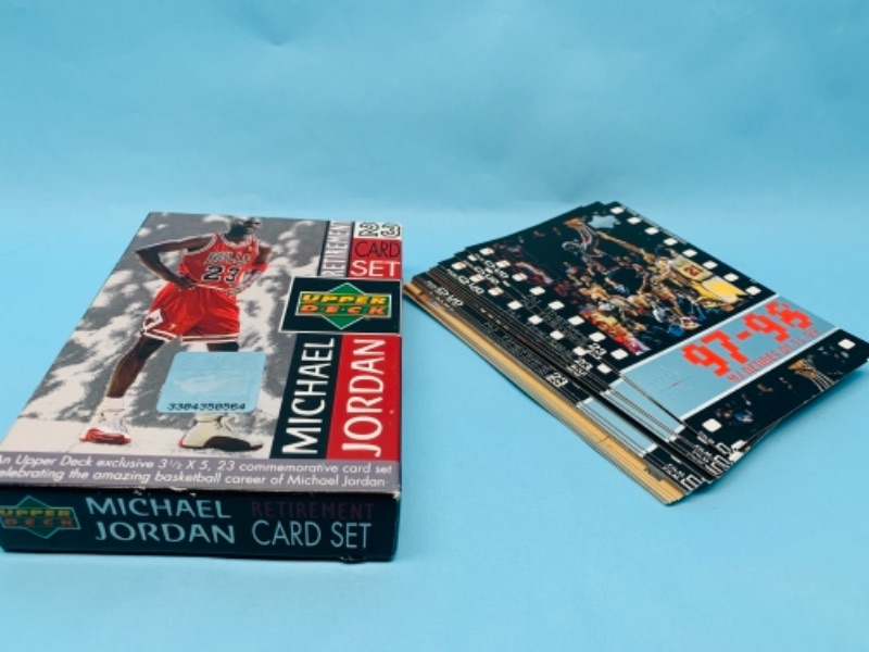 Photo 2 of 277747… 23 Michael Jordan cards - upper deck 1990 retirement set  in box-  3.5 x 5 inch cards 