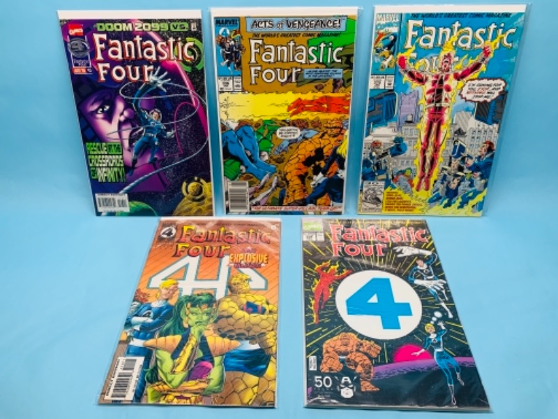 Photo 1 of 277757… five fantastic four comics in plastic sleeves