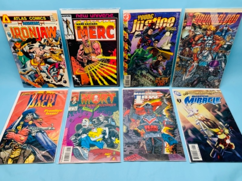 Photo 1 of 277763… eight comics all number ones in plastic sleeves