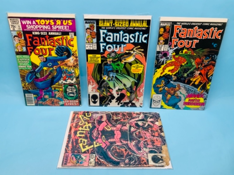 Photo 1 of 277770… four vintage fantastic four comics in plastic sleeves