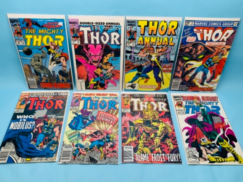 Photo 1 of 277775… eight vintage Thor comics in plastic sleeves