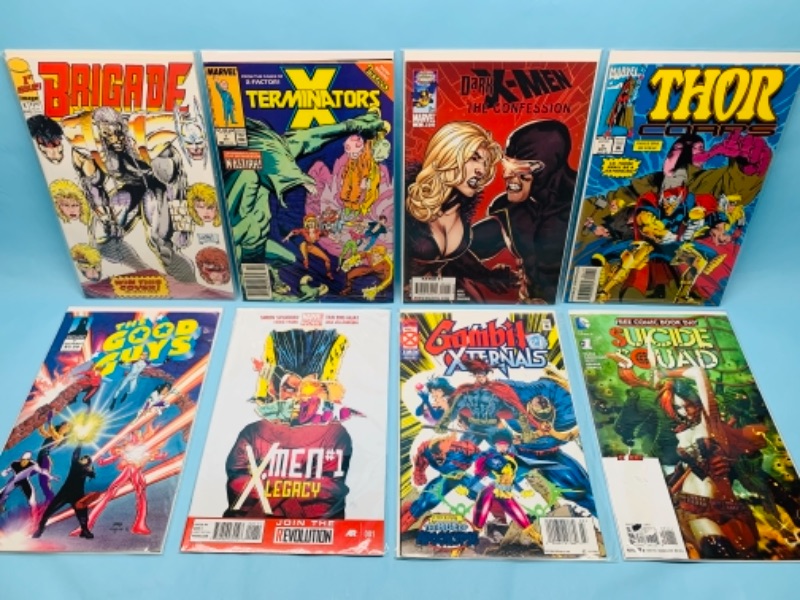 Photo 1 of 277778… eight comics all number ones in plastic sleeves