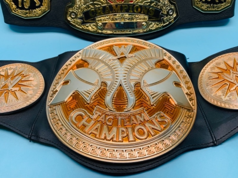 Photo 2 of 277792…two WWE kids toy championship belts - tag team 