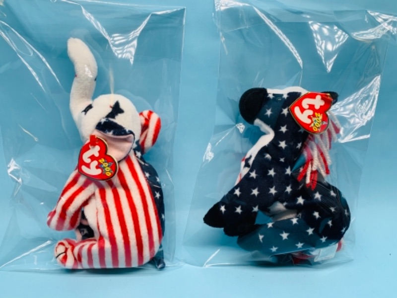 Photo 1 of 277817…ty political beanie babies in plastic bags 