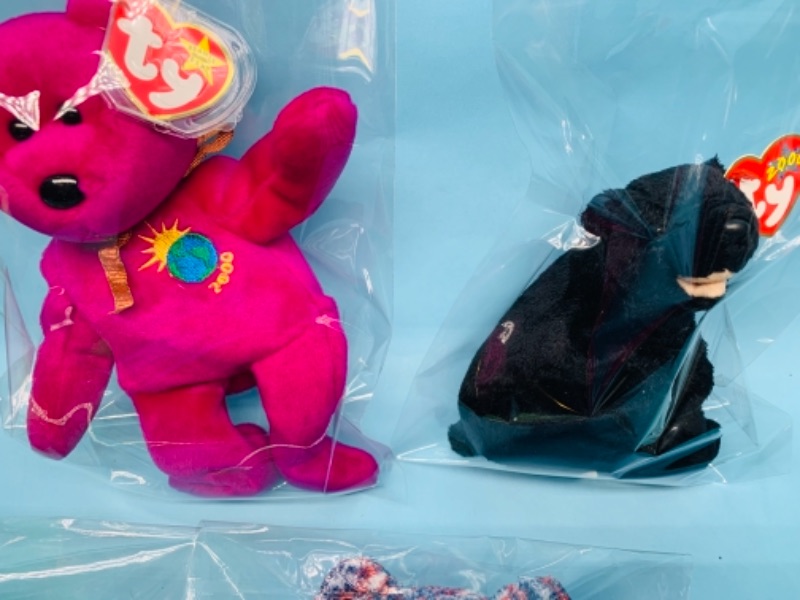 Photo 1 of 277819…5 ty beanie babies bears in plastic bags 