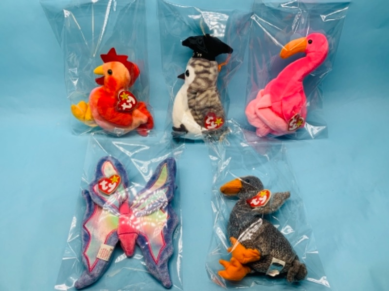 Photo 1 of 277828…5 ty beanie babies in plastic bags 