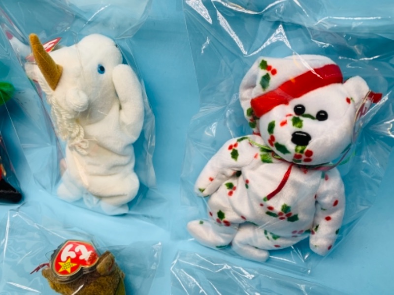 Photo 2 of 277830…6 specialty ty beanie babies in plastic bags 
