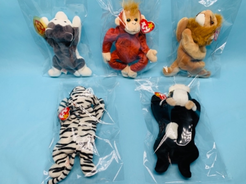 Photo 1 of 277831…5 ty beanie babies in plastic bags 