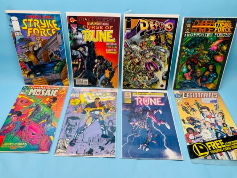 Photo 1 of 277851… eight comics all number ones in plastic sleeves