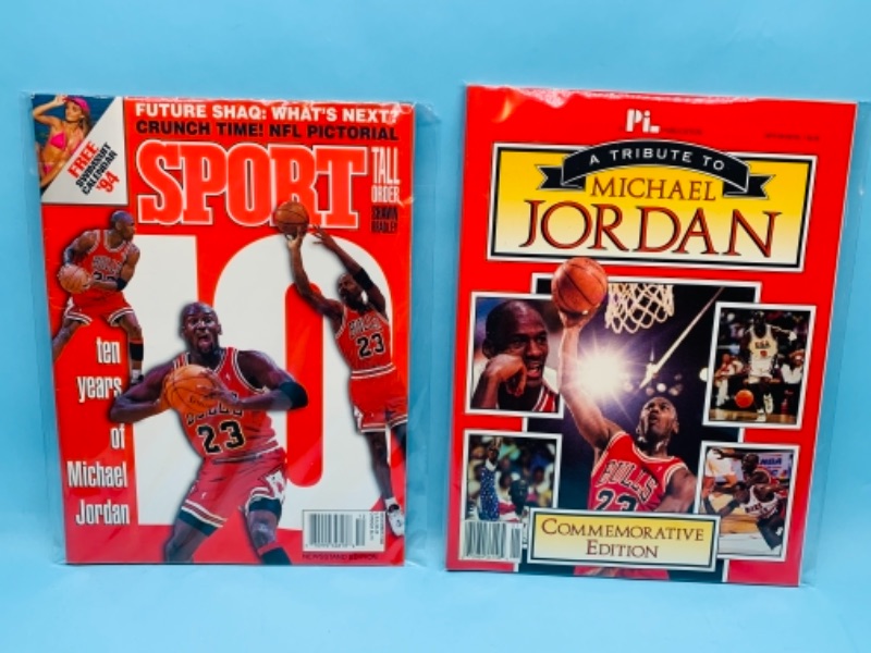 Photo 1 of 277855…2 Michael Jordan themed sports magazines in plastic sleeves