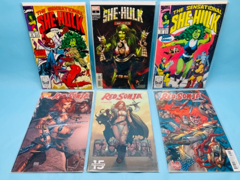 Photo 1 of 277861… red Sonja  and she hulk comics in plastic sleeves