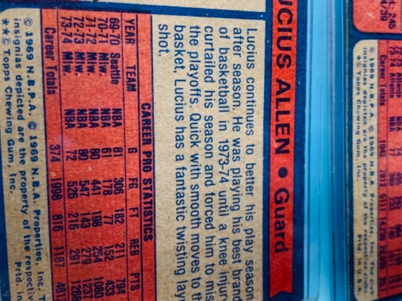 Photo 4 of 277904…12 vintage late 1960’s - early 1970’s basketball cards in hard plastic sleeves 