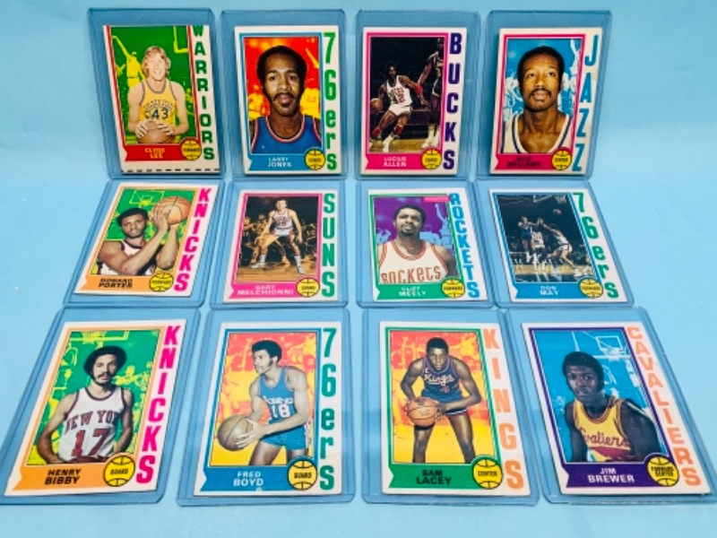 Photo 1 of 277904…12 vintage late 1960’s - early 1970’s basketball cards in hard plastic sleeves 