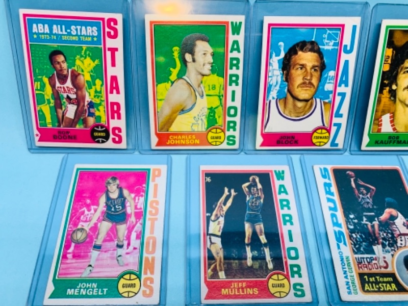 Photo 3 of 277905…12 vintage late 1960’s- early 1970’s basketball trading cards in hard plastic sleeves 