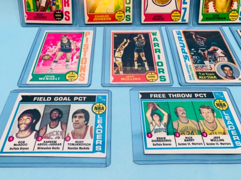 Photo 1 of 277905…12 vintage late 1960’s- early 1970’s basketball trading cards in hard plastic sleeves 