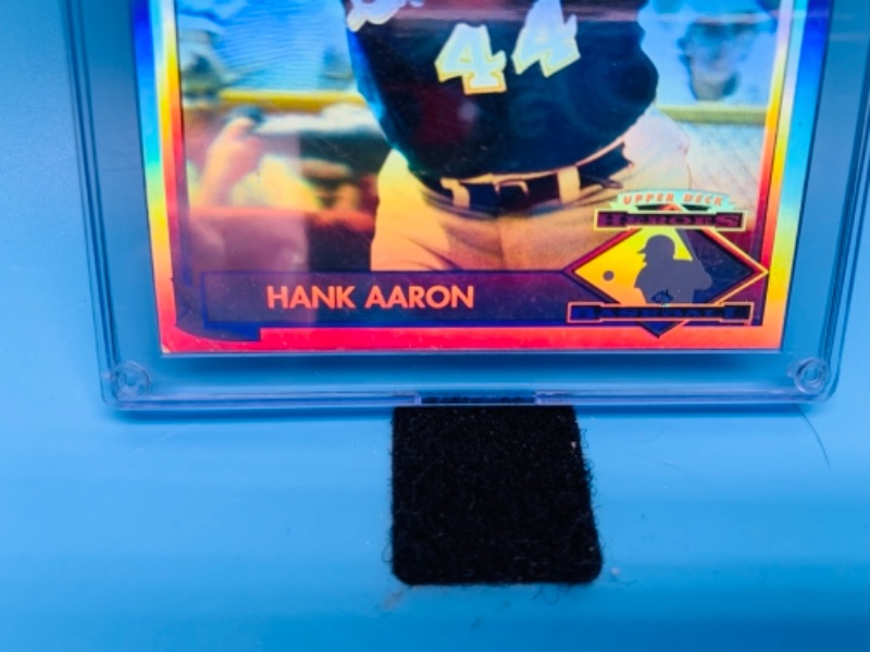 Photo 2 of 277926…upper deck 1991 hologram Hank Aaron card HH1  in hard plastic case