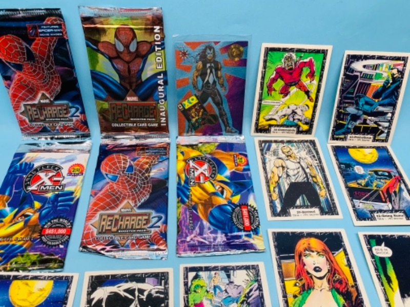 Photo 4 of 277933…2 sealed marvel recharge booster packs, 1991 hulk cards, x-men packs , and halo x-o manowar card