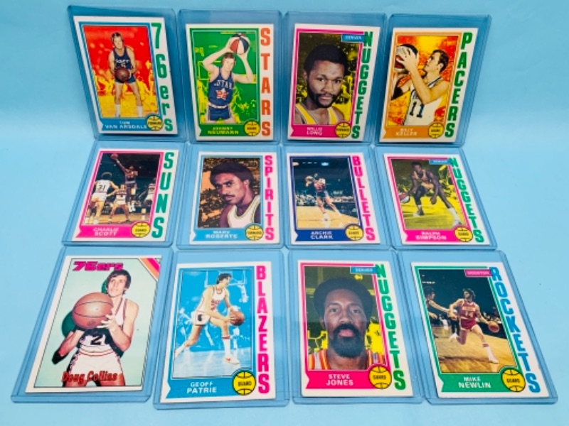 Photo 1 of 277934…12 vintage late 1960’s-early 1970’s basketball trading cards in hard plastic sleeves 