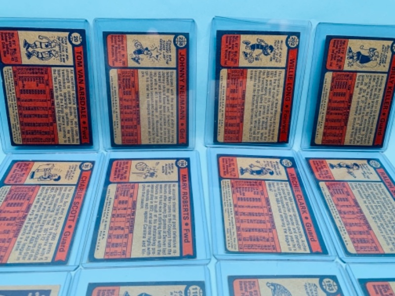 Photo 1 of 277934…12 vintage late 1960’s-early 1970’s basketball trading cards in hard plastic sleeves 