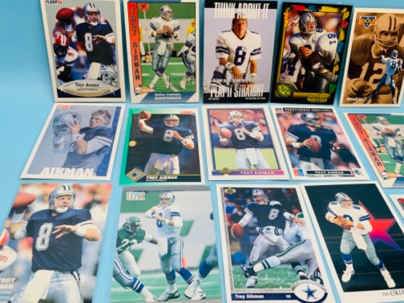 Photo 3 of 277935…15 Troy  Aikman trading cards in plastic sleeves