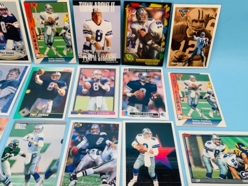 Photo 2 of 277935…15 Troy  Aikman trading cards in plastic sleeves