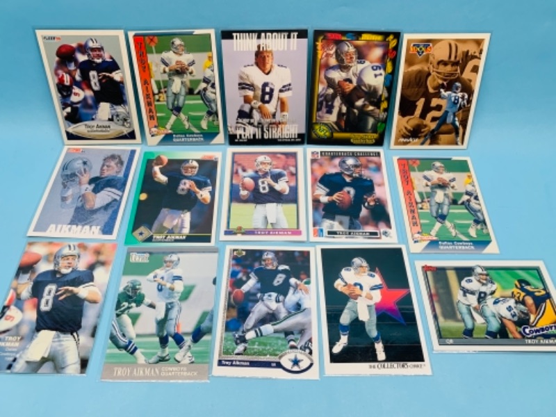 Photo 1 of 277935…15 Troy  Aikman trading cards in plastic sleeves