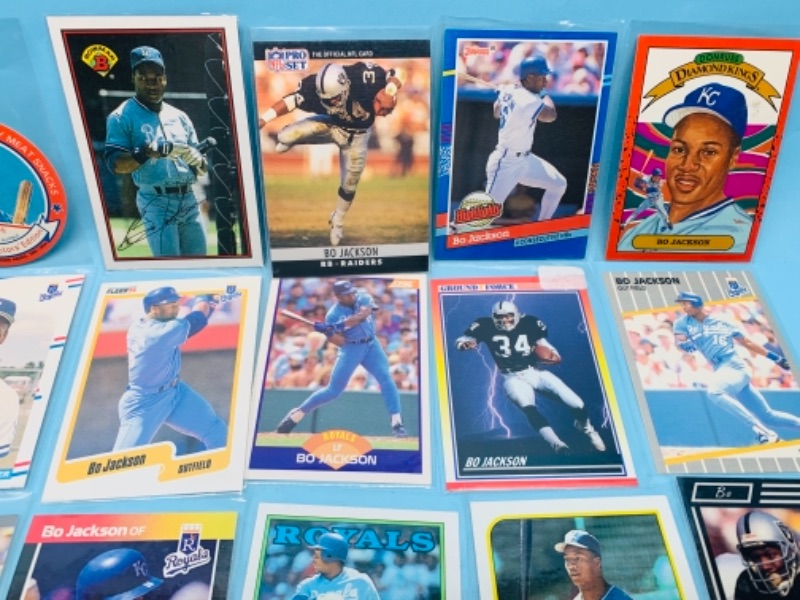 Photo 2 of 277936…18 bo Jackson trading cards in plastic sleeves 